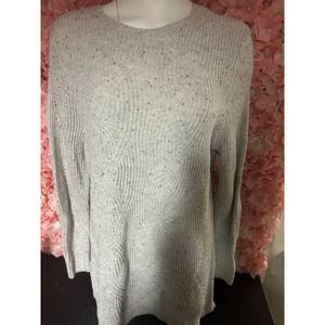 J Jill Large Cream Sweater with Multicolor Dots